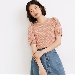Madewell Floral Jacquard Puff-Sleeve Tee NWT